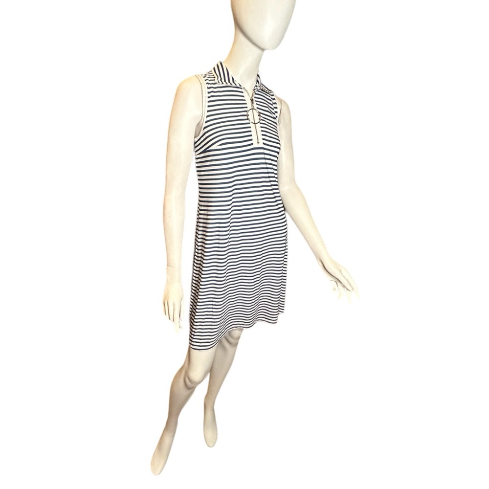 Ivy Lane Stripe Dress Navy White Mod Small - Picture 2 of 13